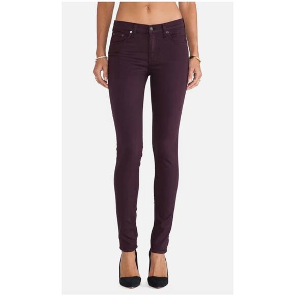 Rag & Bone Jeans Womens 25 Purple Skinny Stretch Style Mid Rise Pants - Picture 1 of 10